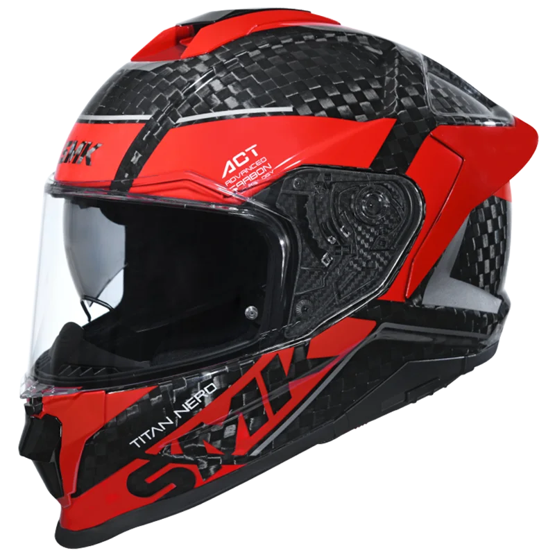 SMK Titan Carbon Nero Full Face Helmet | Carbon Fiber | ECE 22.06 Certified GRPS (GL236)