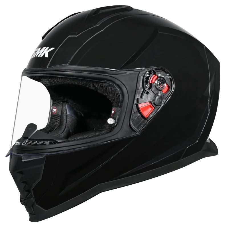 SMK Nova Track Full Face Helmet | ECE 22.06, DOT & ISI Certified Black (GL200)