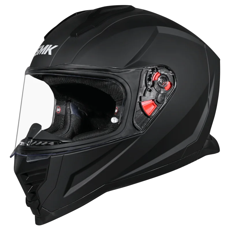 SMK Nova Track Full Face Helmet | ECE 22.06, DOT & ISI Certified Black (MA200)