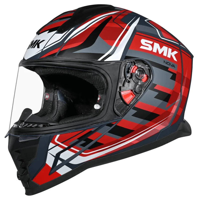 SMK Nova Track Full Face Helmet | ECE 22.06, DOT & ISI Certified Graphic (GL631)