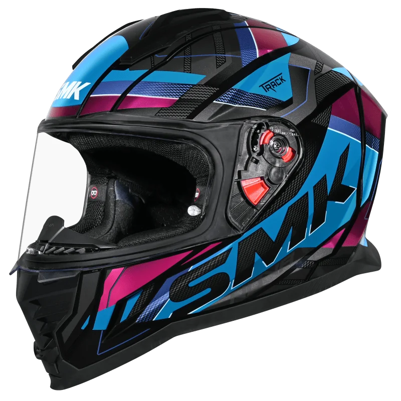 SMK Nova Track Full Face Helmet | ECE 22.06, DOT & ISI Certified GRPS (GL259)
