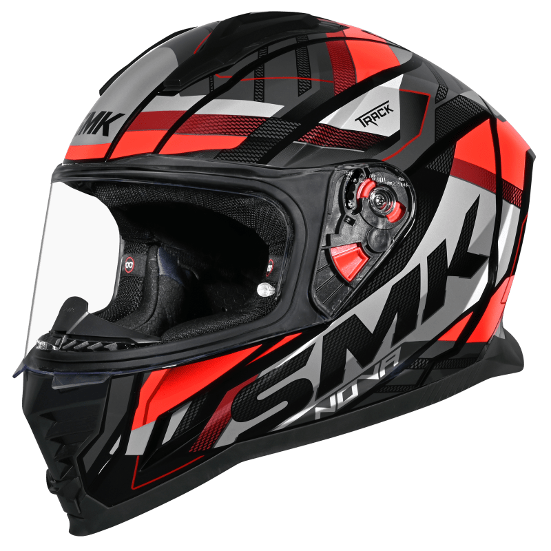 SMK Nova Track Full Face Helmet | ECE 22.06, DOT & ISI Certified GRPS (MA263)