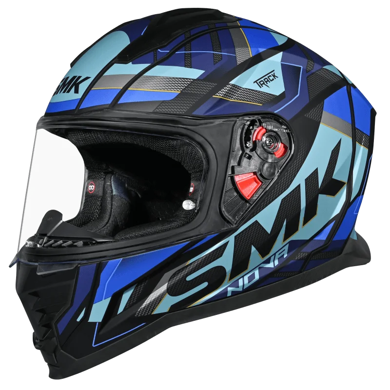 SMK Nova Track Full Face Helmet | ECE 22.06, DOT & ISI Certified GRPS (MA255)