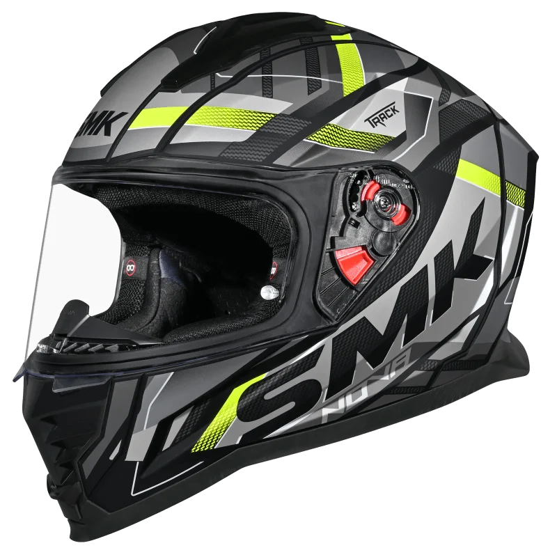 SMK Nova Track Full Face Helmet | ECE 22.06, DOT & ISI Certified GRPS (MA264)