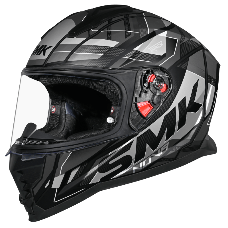 SMK Nova Track Full Face Helmet | ECE 22.06, DOT & ISI Certified GRPS (MA266)