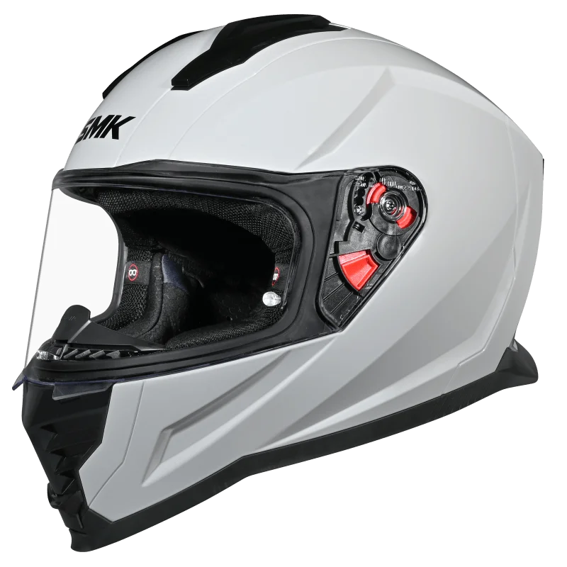 SMK Nova Track Full Face Helmet | ECE 22.06, DOT & ISI Certified White (GL100)