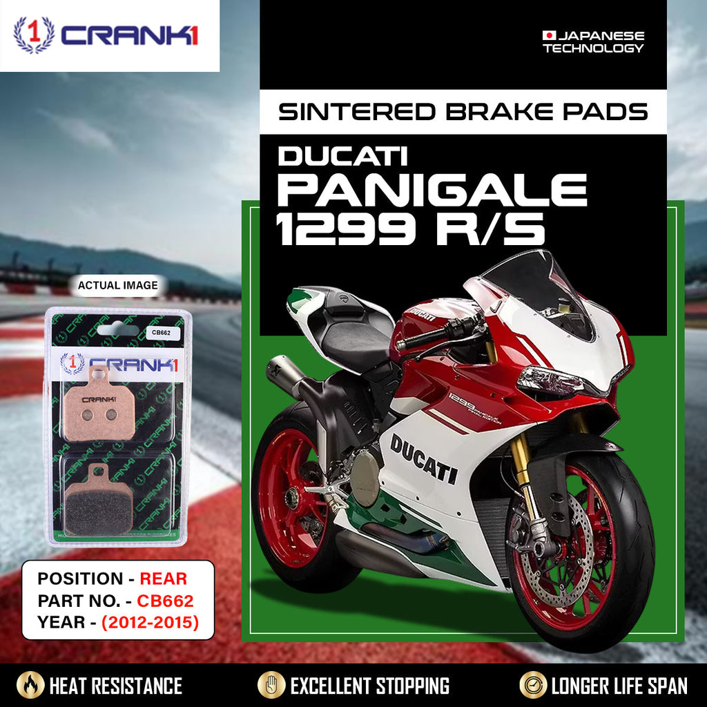 Sintered Brake Pads For Ducati Panigale 1299 R/S (2012-2015) - Rear - CB662 - 1 Set - CRANK1