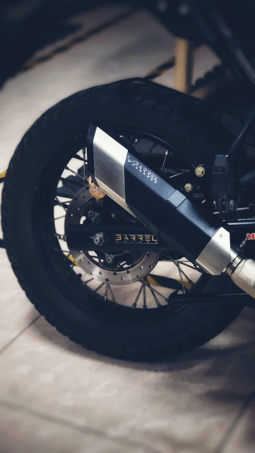 Barrel Rogue Slip-On Exhaust for Royal Enfield Himalayan 411 &amp; Scram 411 | SS304 Performance Exhaust