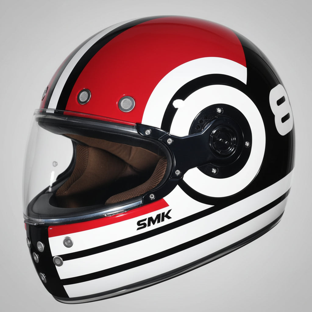 SMK Retro Ranko Full Face Helmet – Vintage Style, ECE & ISI Certified GRPS (GL213)