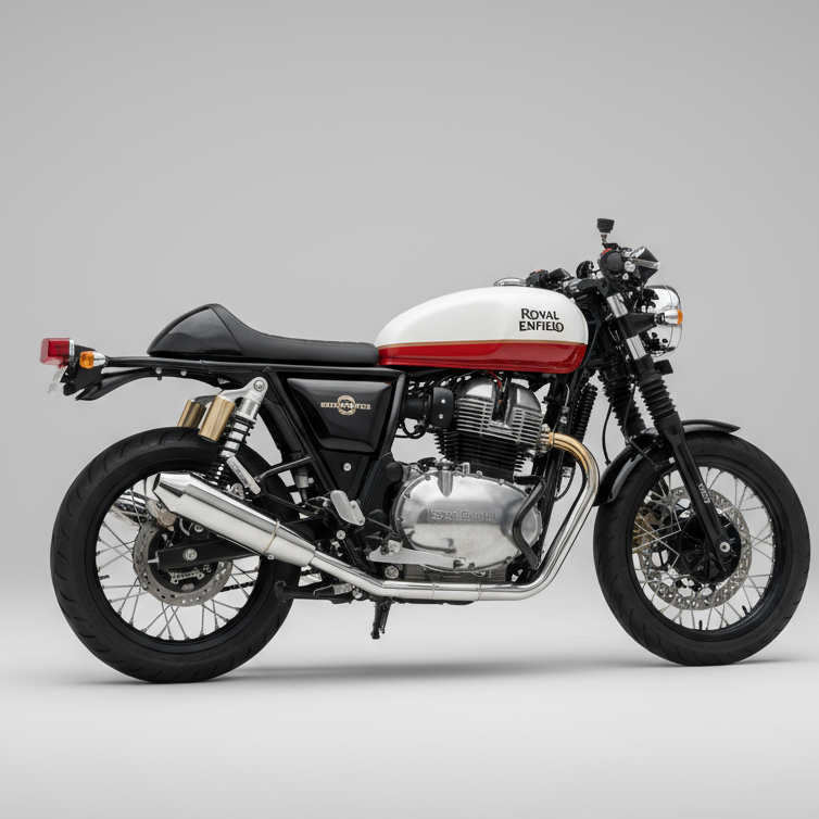 Barrel ATOM 2.0 Slip-On Exhaust for Royal Enfield Interceptor 650 & Continental GT 650 | SS304 Stainless Steel - Mirror & Black