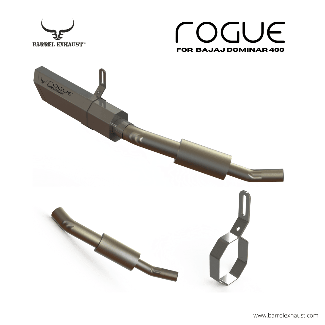 Rogue V1 - Bajaj Dominar (Black) with decat pipe - Barrel Exhaust