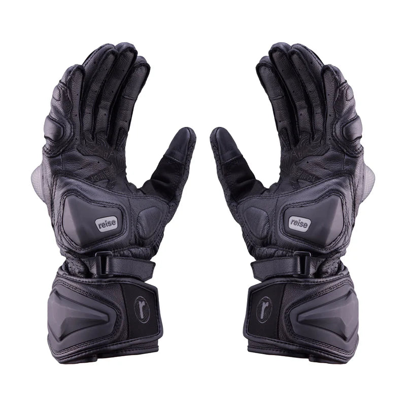 Reise Rhodes Black Motorcycle Riding Gloves