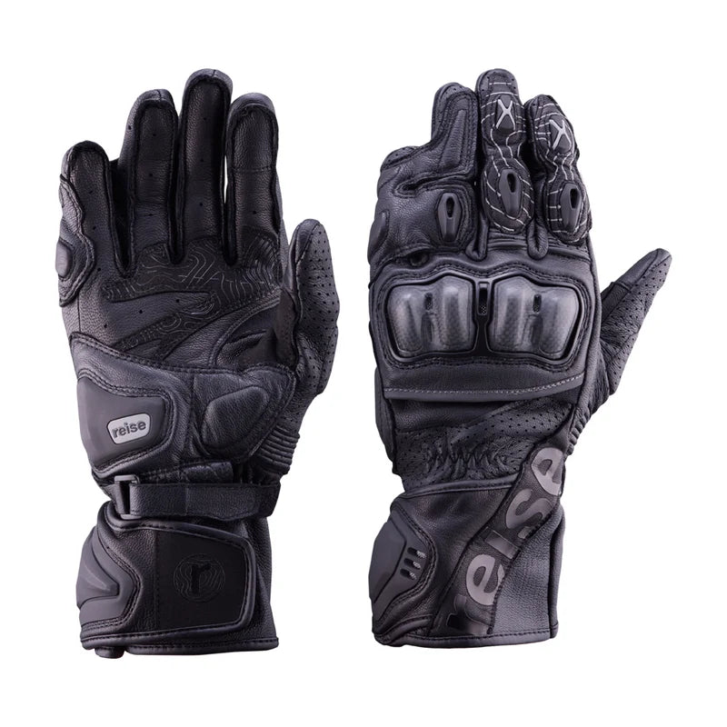 Reise Rhodes Black Motorcycle Riding Gloves