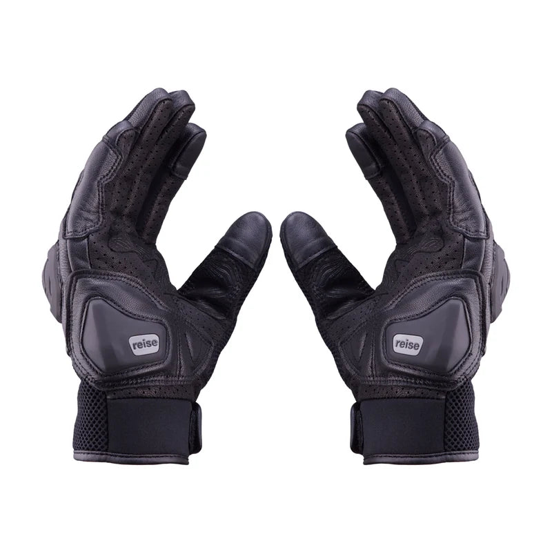 Reise Austra Black Motorcycle Riding Gloves