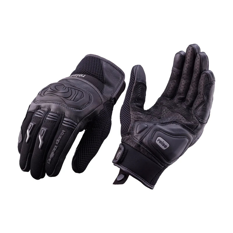Reise Austra Black Motorcycle Riding Gloves