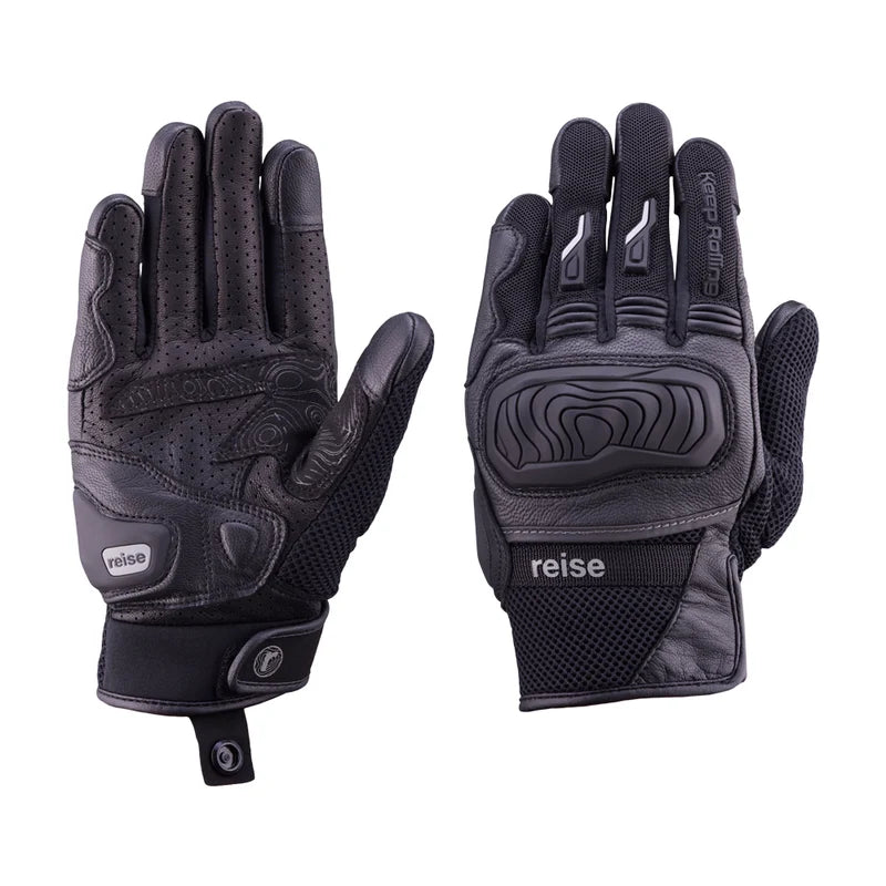 Reise Austra Black Motorcycle Riding Gloves