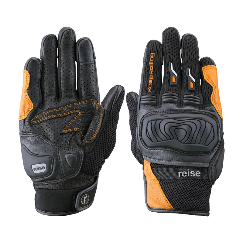 Reise Austra Orange Motorcycle Riding Gloves