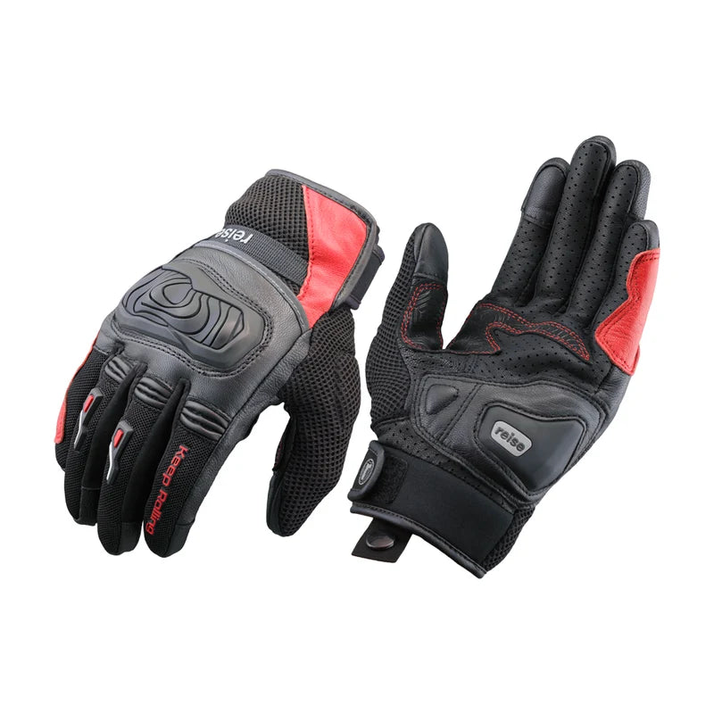 Reise Austra Red Motorcycle Riding Gloves