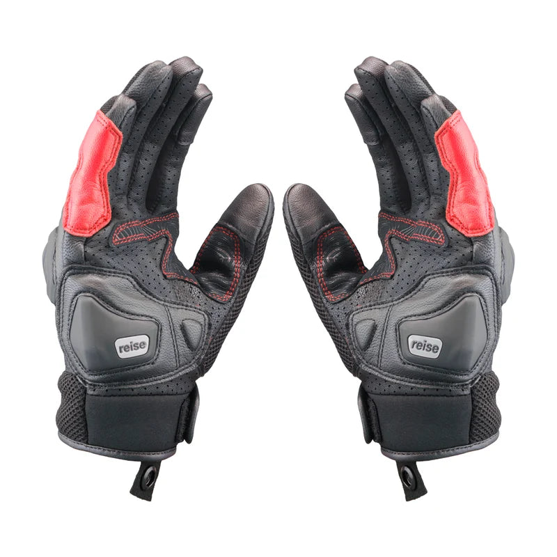 Reise Austra Red Motorcycle Riding Gloves