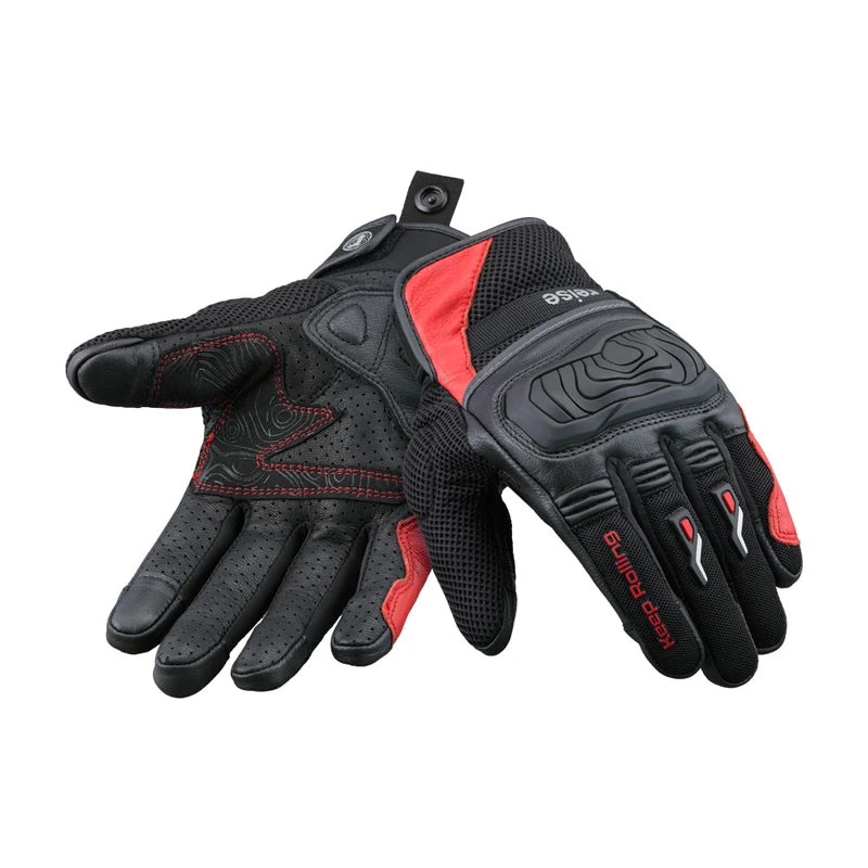 Reise Austra Red Motorcycle Riding Gloves