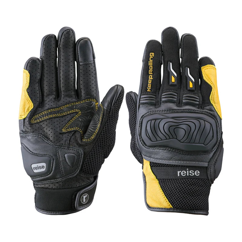 Reise Austra Yellow Motorcycle Riding Gloves