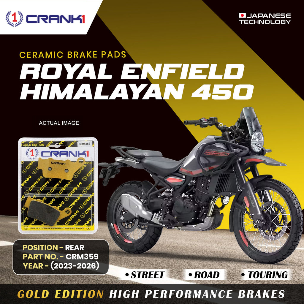 Ceramic Brake Pads For Royal Enfield Himalayan 450 (2023-2026) - Rear - CRM359 - 1 Set - CRANK1