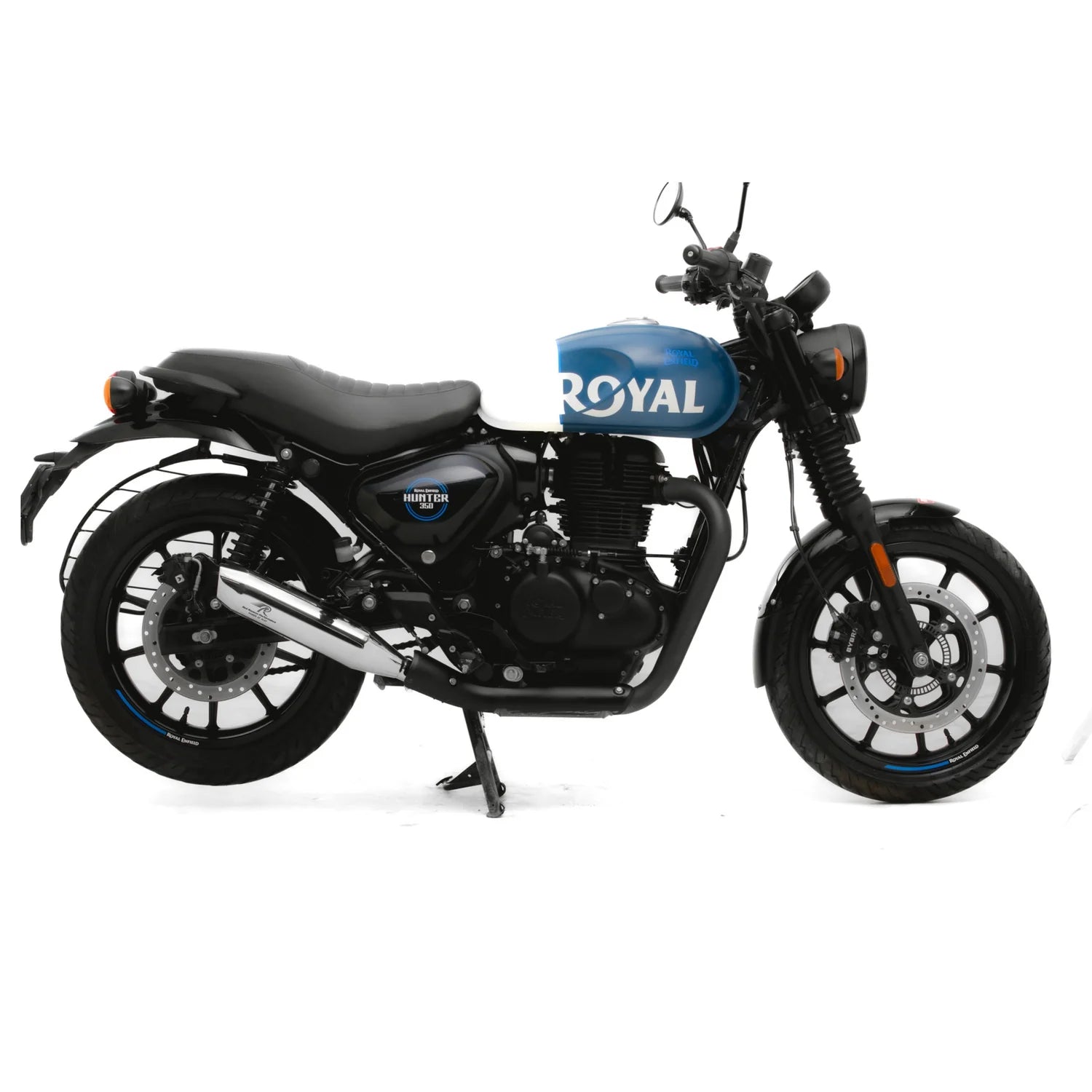 Red Rooster Performance Rumbler Max Exhaust for Royal Enfield Hunter 350 – Polish, Matte and Black