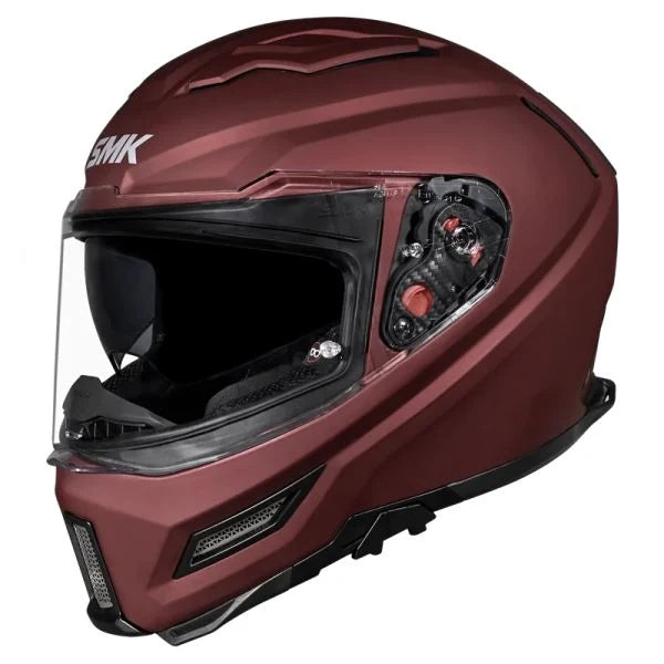 SMK Agnar Solid Full Face Helmet – Wine Red MA300 | ECE 22.06 Certified Motorcycle Helmet