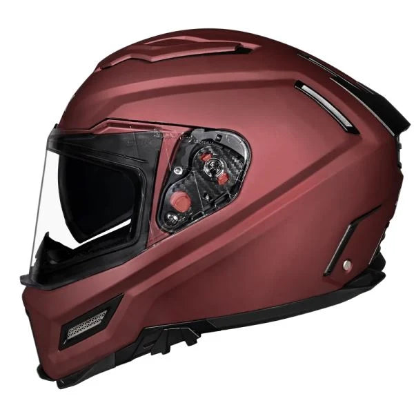 SMK Agnar Solid Full Face Helmet – Wine Red MA300 | ECE 22.06 Certified Motorcycle Helmet