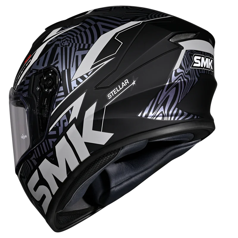SMK Stellar Fury Full Face Helmet | ECE 22.06 Certified Sport Touring Helmet Graphic Chameleon (GL266C)