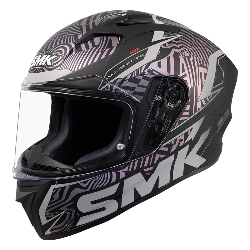 SMK Stellar Fury Full Face Helmet | ECE 22.06 Certified Sport Touring Helmet Graphic Chameleon (GL266C)