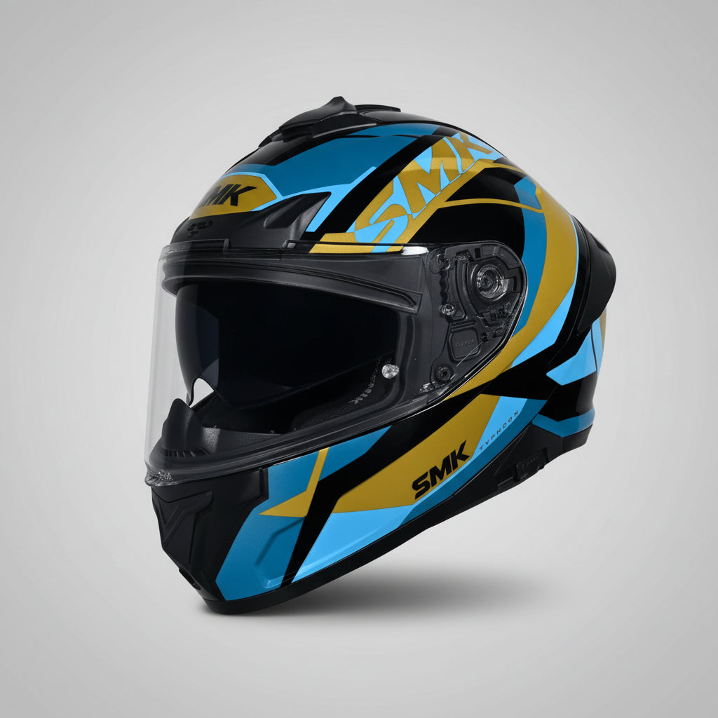 SMK Typhoon Style Full Face Helmet | ECE 22.06 Certified Sport Touring Helmet -  GRPS (MA275)