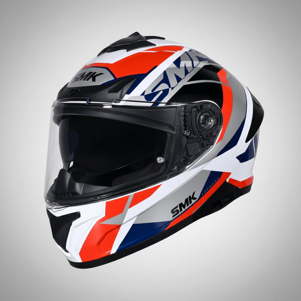 SMK Typhoon Style Full Face Helmet | ECE 22.06 Certified Sport Touring Helmet - GRPS (GL136)