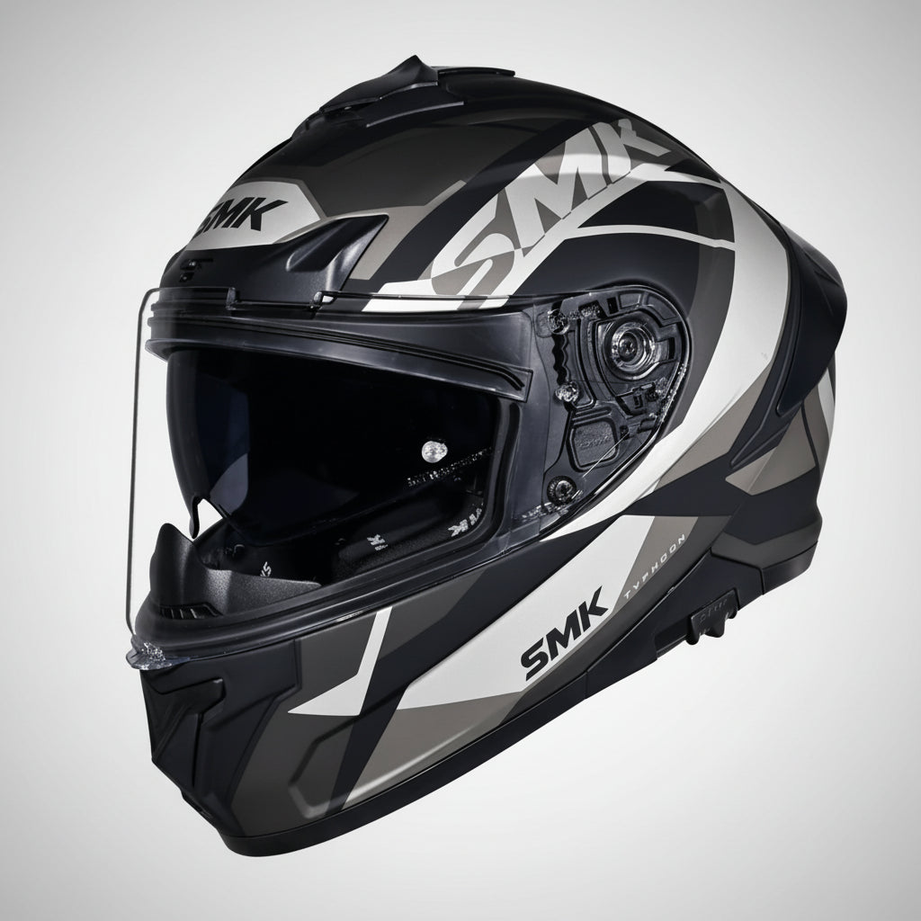 SMK Typhoon Style Full Face Helmet | ECE 22.06 Certified Sport Touring Helmet - GRPS (MA266)