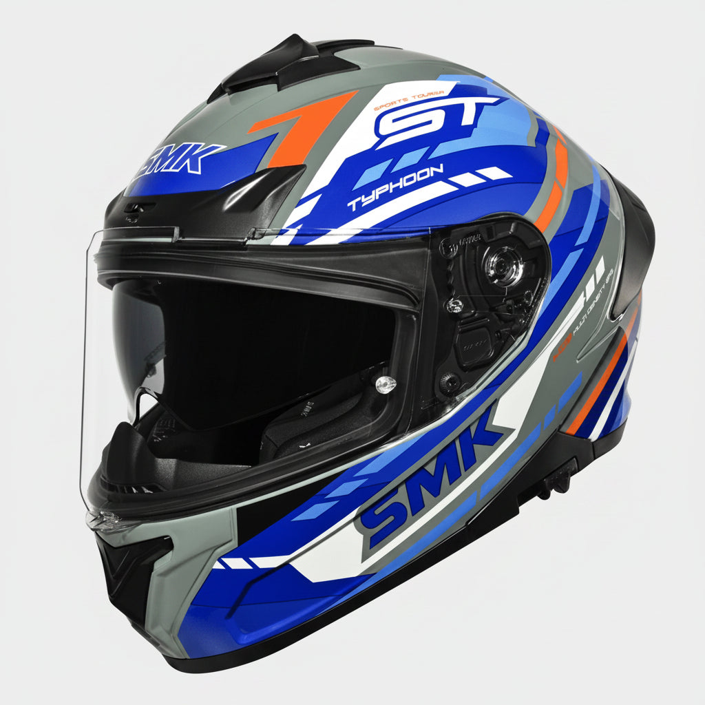 SMK Typhoon Sports Tourer Full Face Helmet | ECE 22.06 Certified Touring Helmet - GRPS (GL651)