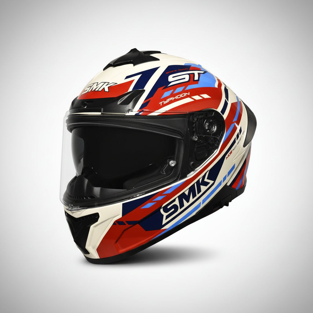 SMK Typhoon Sports Tourer Full Face Helmet | ECE 22.06 Certified Touring Helmet -  Graphic (GL135)