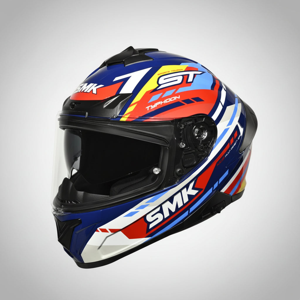 SMK Typhoon Sports Tourer Full Face Helmet | ECE 22.06 Certified Touring Helmet - GRPS (MA534)