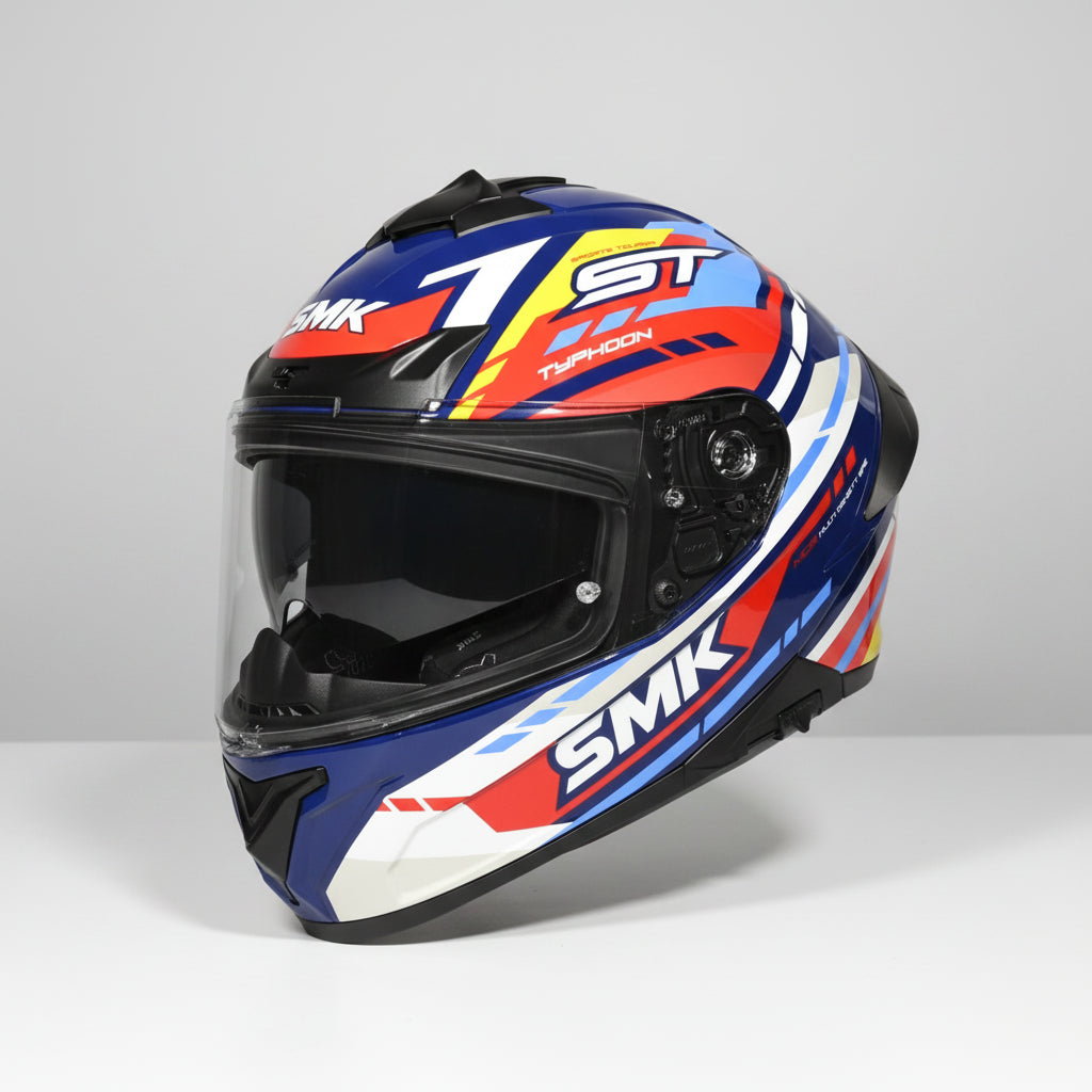 SMK Typhoon Sports Tourer Full Face Helmet | ECE 22.06 Certified Touring Helmet - GRPS (GL534)