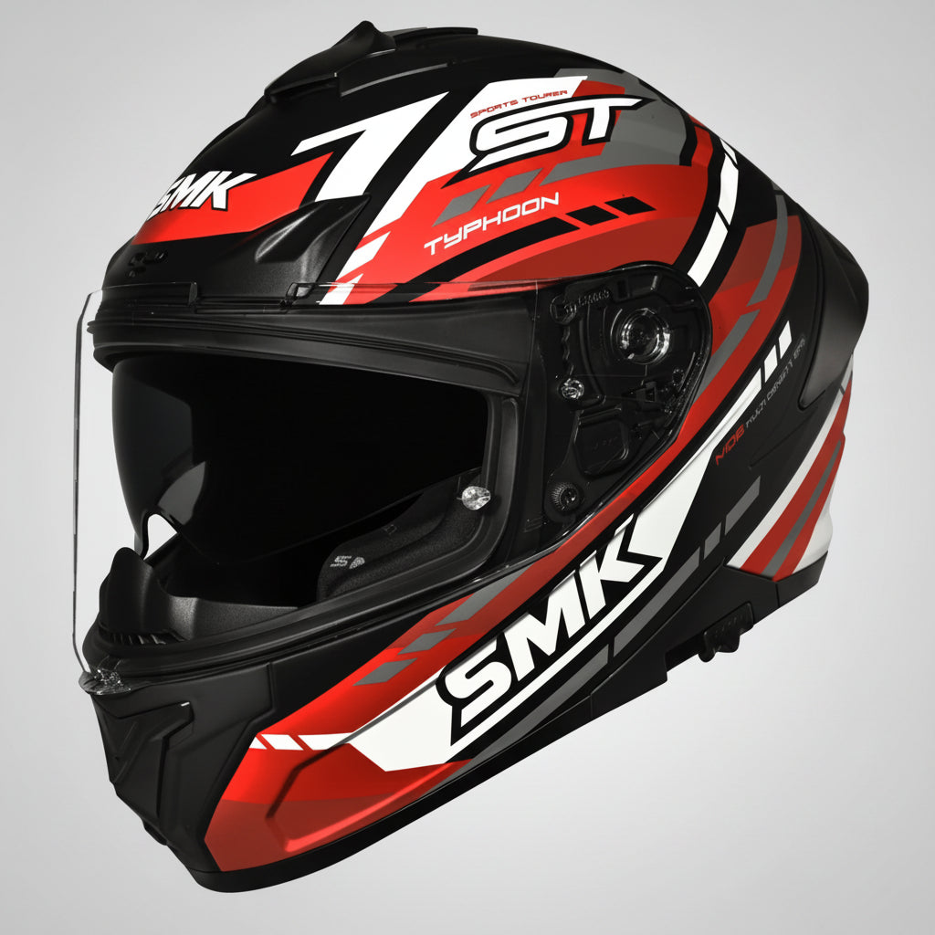SMK Typhoon Sports Tourer Full Face Helmet | ECE 22.06 Certified Touring Helmet - Graphic (MA231)