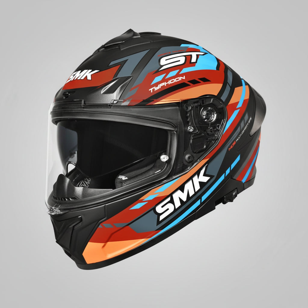 SMK Typhoon Sports Tourer Full Face Helmet | ECE 22.06 Certified Touring Helmet - GRPS (GL275)