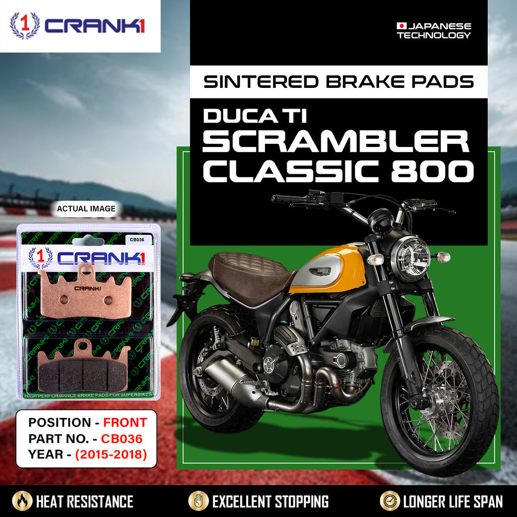 Sintered Brake Pads For Ducati Scrambler Classic 800	(2015-2018) - Front - CB036 - 2 Sets - CRANK1