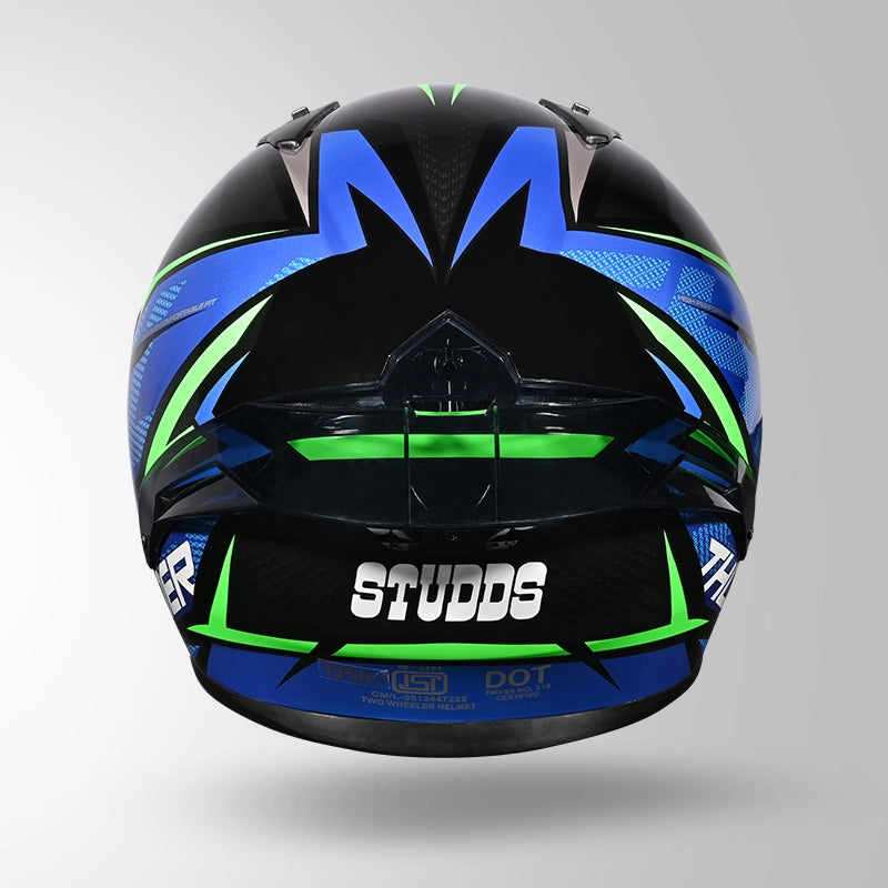 STUDDS Thunder D1 Lightvolt Decor Full Face Helmet