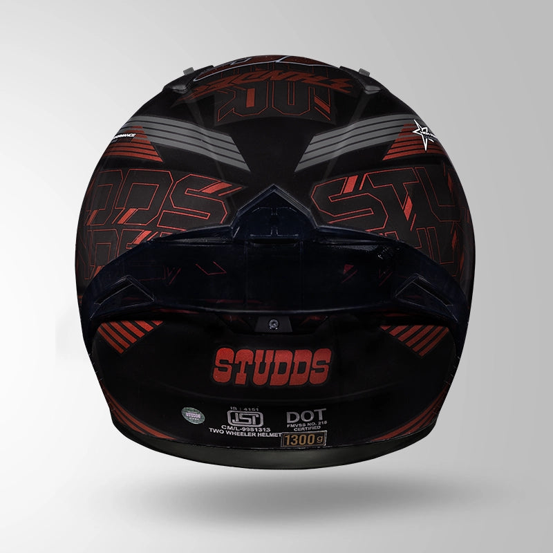 Studds Thunder D11 Decor Full Face Helmet with Spoiler | ISI & DOT Certified