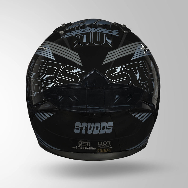 Studds Thunder D11 Decor Full Face Helmet with Spoiler | ISI & DOT Certified