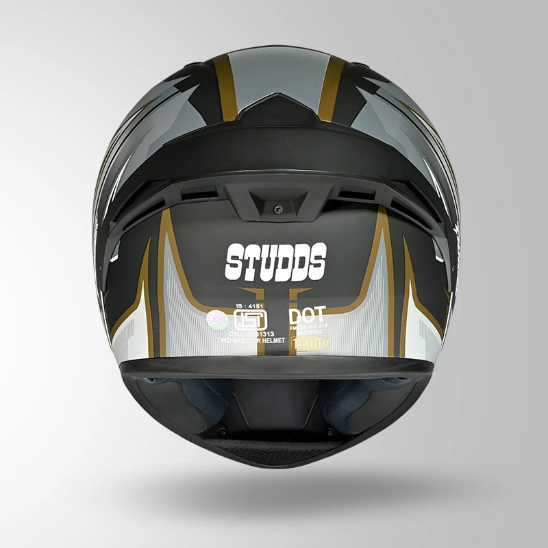 STUDDS Thunder D9 Flash Decor  Full Face Helmet | ISI Certified Motorcycle Helmet