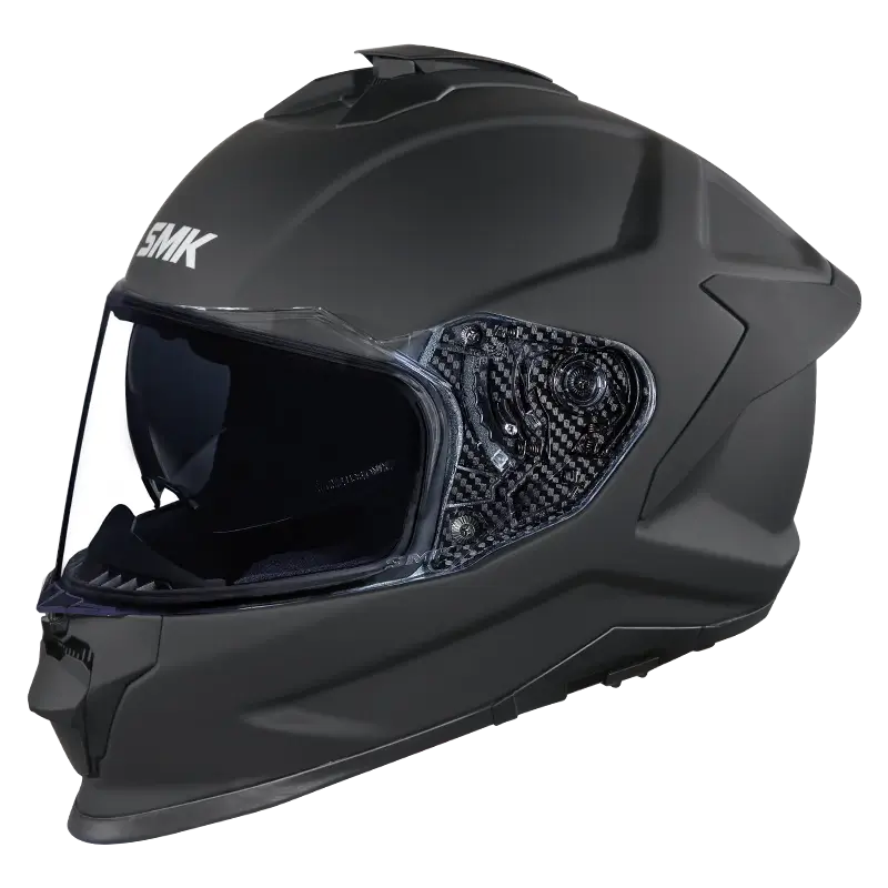 SMK Titan Solid Full Face Helmet | ECE 22.06, DOT & ISI Certified Matt Black (MA200)