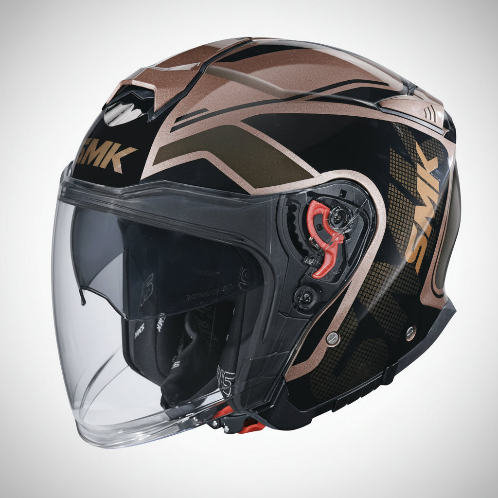 SMK GTJ Tourer Open Face Helmet | ECE 22.06 Certified Touring Helmet -  Graphic (GL727)