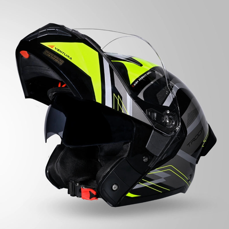 STUDDS Trooper D3 Ventura Decor Flip-Up Full Face Helmet | ISI & DOT Certified Modular Helmet