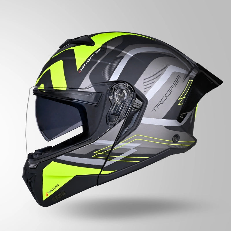 STUDDS Trooper D3 Ventura Decor Flip-Up Full Face Helmet | ISI & DOT Certified Modular Helmet