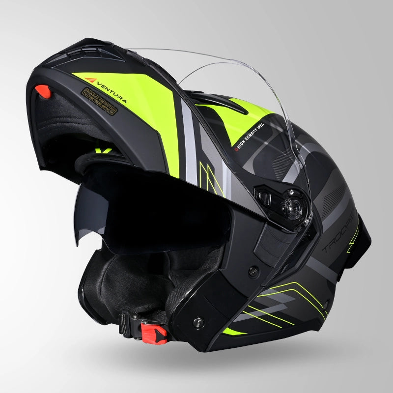 STUDDS Trooper D3 Ventura Decor Flip-Up Full Face Helmet | ISI & DOT Certified Modular Helmet
